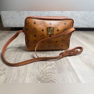 MCM Brown Leather Crossbody Bag